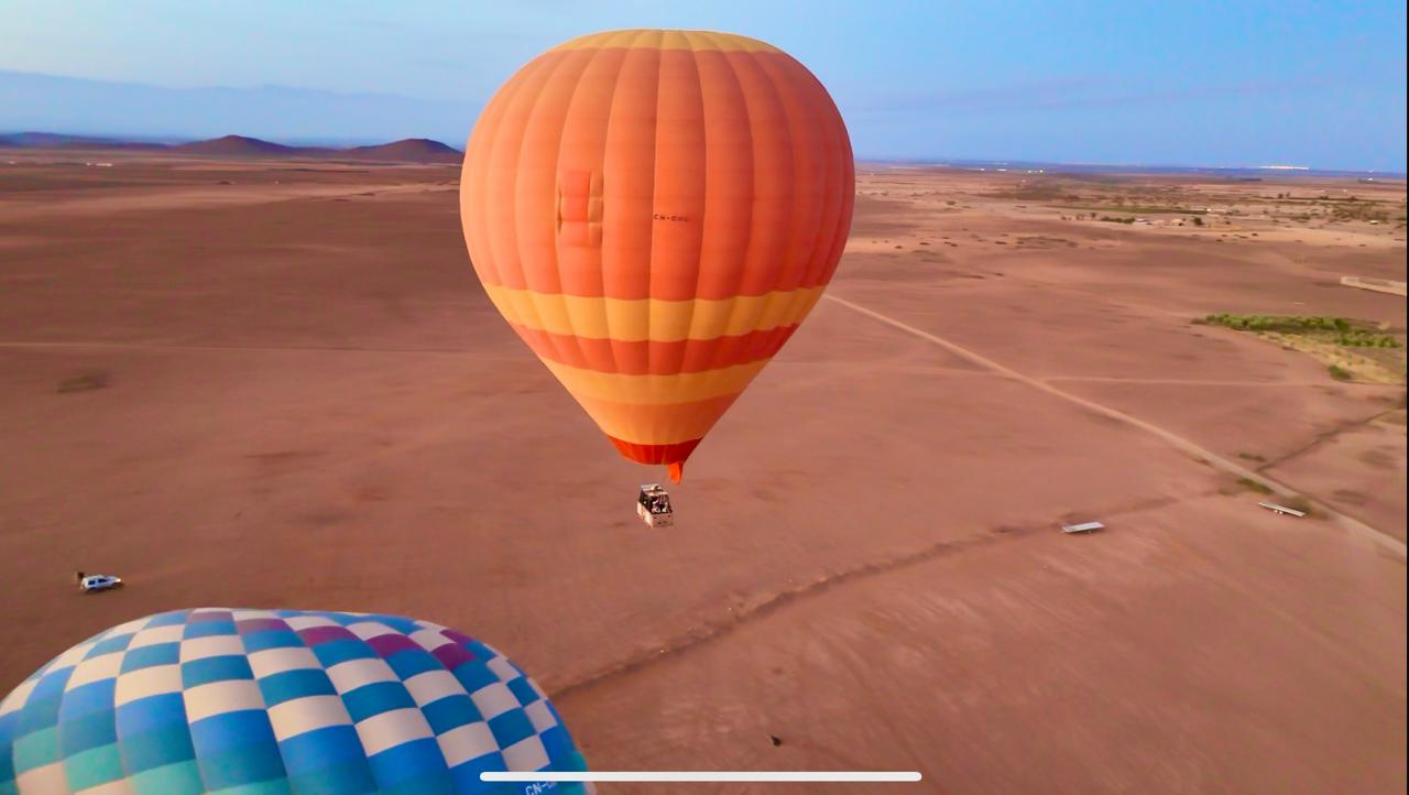 Desert terrain near Marrakech at sunset
